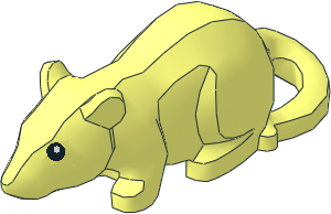 Animal Rat with Bent Tail with Black Eye Pattern Animal Rat with Bent Tail with Black Eye Pattern
