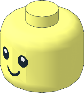 Minifig Baby Head with Eyes and Smile Pattern
