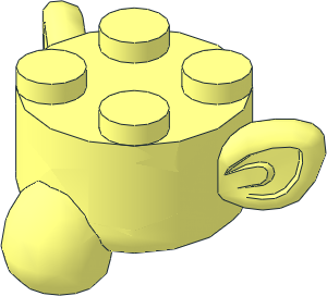 Minifig Head with Exaggerated Chimpanzee Features (Needs Work)