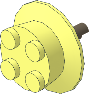 Train Wheel 4 Studs with Conical Rim with Stub Axle