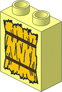 Duplo Brick 1 x 2 x 2 with Bundle of Straw Pattern Duplo Brick 1 x 2 x 2 with Bundle of Straw Pattern