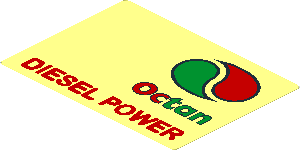 Sticker 2.6 x 3.6 with Octan Logo and Text and Red "DIESEL POWER" - Right Aligned Sticker 2.6 x 3.6 with Octan Logo and Text and Red "DIESEL POWER" - Right Aligned