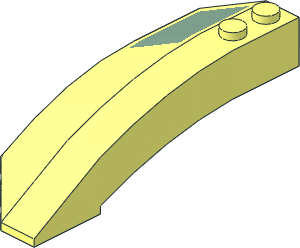 Slope Brick Round  3 x  8 x  2 Right with Sand Green Square Pattern