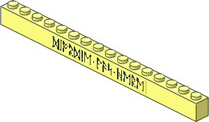 Brick  1 x 16 with Runes Sticker