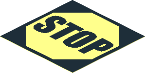 Sticker  1.8 x  1.8 with Black "STOP" in Black Octagon