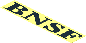 Sticker 1.7 x 8.4 with Black "BNSF" Sticker 1.7 x 8.4 with Black "BNSF"