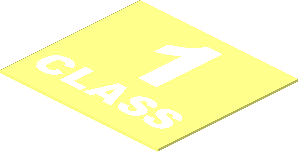 Sticker 0.8 x  0.9 with White "1 CLASS"