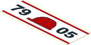 Sticker 1.1 x 3.0 with Red Construction Helmet and Black "7905" Sticker 1.1 x 3.0 with Red Construction Helmet and Black "7905"