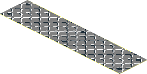 Sticker  0.9 x  3.9 with Metallic Silver Tread Plate and 6 Black Rivets