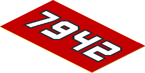 Sticker 1.1 x 1.9 with White "7942" on Red Background Sticker 1.1 x 1.9 with White "7942" on Red Background