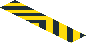 Sticker 0.8 x 3.8 with Black and Yellow Chevron, Centred Sticker 0.8 x 3.8 with Black and Yellow Chevron, Centred