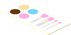 Sticker 0.9 x 1.9 with Paintbox and Makeup Brushes Sticker 0.9 x 1.9 with Paintbox and Makeup Brushes