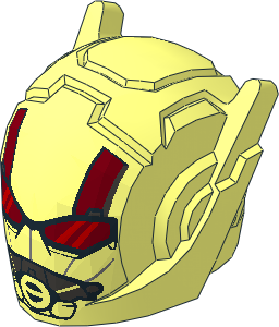 Minifig Helmet with Ear Antenna with Red Goggles and Breathing Mask Pattern