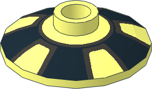 Dish 2 x 2 Inverted with 5 Black Trapezoid Pattern Dish 2 x 2 Inverted with 5 Black Trapezoid Pattern