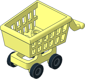 Minifig Shopping Cart with Black Wheels Minifig Shopping Cart with Black Wheels