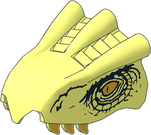 Animal Dragon Head Hungarian Horntail with Eye Pattern