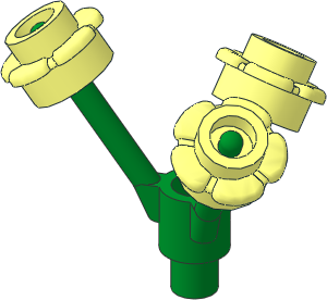 Plant Flower Stem Green with Bar and Hole and 3 Plates 1 x 1 with 5 Petals Plant Flower Stem Green with Bar and Hole and 3 Plates 1 x 1 with 5 Petals