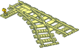 Train Track 6 Studs Wide Switch Point Right (Branching)