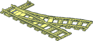 Train Track 6 Studs Wide Switch Point Left