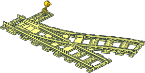Train Track 6 Studs Wide Switch Point Left (Branching)