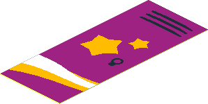 Sticker 2.5 x 1 with School Locker with Two Orange Stars and Shooting Star Tail Sticker 2.5 x 1 with School Locker with Two Orange Stars and Shooting Star Tail