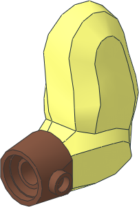 Figure Troll Arm Left with Copper Wrist Cuff Pattern