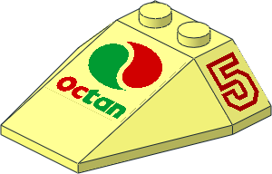 Wedge 4 x 4 Triple with Octan Logo and Red Number Five Sticker Wedge 4 x 4 Triple with Octan Logo and Red Number Five Sticker