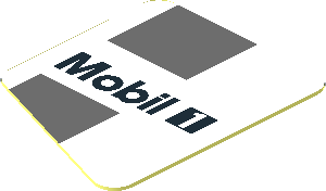 Sticker 1.0 x 0.8 with Black Mobil1 Logo and Dark Grey Lines on White Background Left Sticker 1.0 x 0.8 with Black Mobil1 Logo and Dark Grey Lines on White Background Left