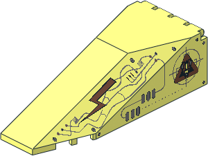 Windscreen 10 x  4 x  2.333 Canopy with Insectoids Silver & Copper Circuitry Pattern
