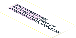 Sticker 1.8 x 3.8 with Black "PORSCHE INTELLIGENT PERFORMANCE" on Black Halftone Stripes on White Background (Needs Work) Sticker 1.8 x 3.8 with Black "PORSCHE INTELLIGENT PERFORMANCE" on Black Halftone Stripes on White Background (Needs Work)