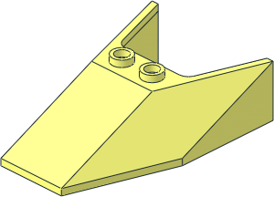 Windscreen  6 x  4 x  1.333 Airplane with Hollow Studs and Bottom Tabs