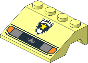 Car Mudguard 3 x 4 with Police Yellow Star Badge, Headlights and Indicators Pattern Car Mudguard 3 x 4 with Police Yellow Star Badge, Headlights and Indicators Pattern