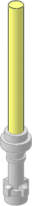 Minifig Lightsaber with Slight Sloping Fingers with Bottom Ring Chrome Silver - 1 Side On Minifig Lightsaber with Slight Sloping Fingers with Bottom Ring Chrome Silver - 1 Side On