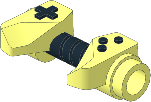 Minifig Game Controller with Black Handle and Buttons Pattern