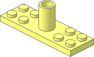 Plate 2 x 6 with Pole Holder Pin Plate 2 x 6 with Pole Holder Pin