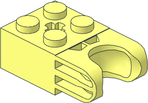 Brick 2 x 2 with Axlehole and Ball Socket Type 4 and Axlehole with Straight Closed Sides Brick 2 x 2 with Axlehole and Ball Socket Type 4 and Axlehole with Straight Closed Sides