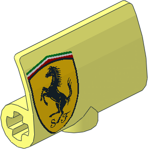 Technic Panel Curved  3 x  2 x  1 with Ferrari Logo Left Pattern Technic Panel Curved  3 x  2 x  1 with Ferrari Logo Left Pattern