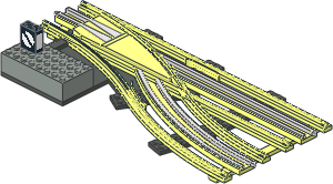 Train Track 12V Slotted Point Right Manual (Straight)