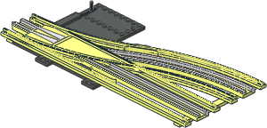 ~Train Track 12V Slotted Point Left Base (Straight)
