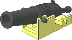 Minifig Cannon Non-Shooting with Base (Shortcut) Minifig Cannon Non-Shooting with Base (Shortcut)