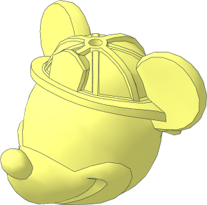 Minifig Head Mouse with Fire Fighter Helmet
