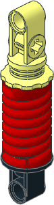 Technic Shock Absorber 9L Thick with Red Fake Spring (Compressed) Technic Shock Absorber 9L Thick with Red Fake Spring (Compressed)