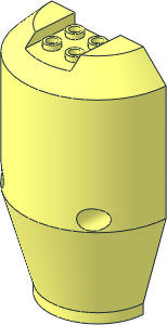 Cylinder 6 x 3 x 8 Half with Taper, 2 Pin Holes and 4 Studs Cylinder 6 x 3 x 8 Half with Taper, 2 Pin Holes and 4 Studs
