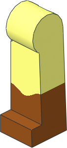 Minifig Leg Left Long with Dark Orange Boots Pattern