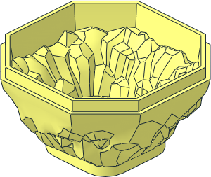 Rock  4 x  4 x  1.667 Bottom with Crystals
