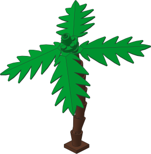 ~_Plant Tree Palm with 7-Segmented Trunk Brown and Large Leaves Green (Obsolete)