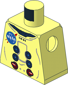 Minifig Torso with Space Suit and NASA Logo Pattern