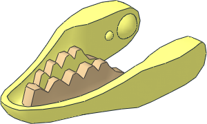 Animal Dinosaur Raptor Lower Jaw with Tan Teeth Pattern