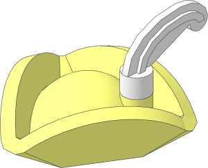 Minifig Hat Tricorne with White Plume (Complete)