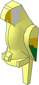 Animal Bird Parrot with White Face and Yellow/Green Wings Pattern